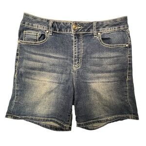 Est. 1946 Jean Shorts Denim Size 10 Blue High Rise Modern Casual Embroidered